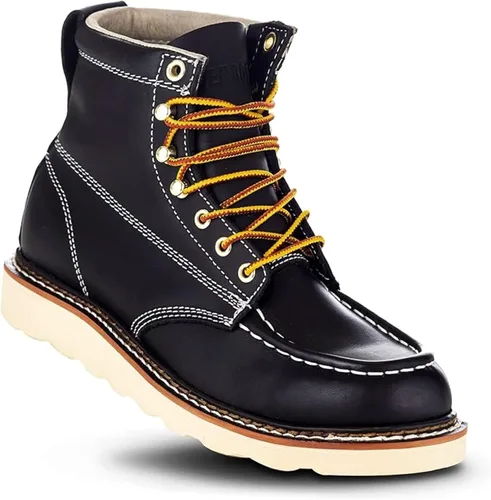 EverBoots - Botas de trabajo para hombre, botas de cuero EverFit ligeras, cómodas, antideslizantes y con absorción de golpes, grano de aceite suave,