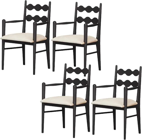 Miniatura 11 de Sillas de comedor tapizadas, silla de cocina con respaldo, silla de sala de estar con brazos versátil asiento de comedor de granja, sillas