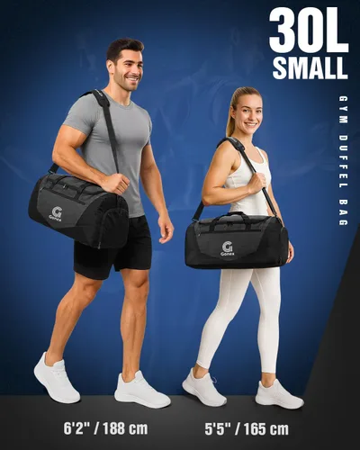 Miniatura 6 de Gonex Bolsa de lona para gimnasio con compartimento para zapatos, bolsillo húmedo, bolsa deportiva de gran capacidad para hombres y mujeres, bolsa