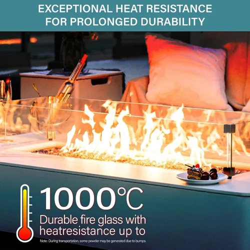 Miniatura 180 de NUPICK Vidrio de Fuego de 5 Libras, Vidrio Brillante para Fogata de 1/2 Pulgada, Roca de Vidrio Templado para Fogata para Propano o Gas Natural