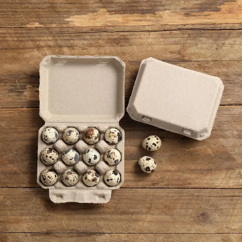 Miniatura 2 de LayHyand 30 cajas de huevos de codorniz, caja de docena de huevos, contenedor de papel de pulpa de color natural en blanco de 3 x 4 pulgadas