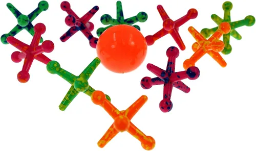Miniatura 5 de JA-RU Jumbo Jax Toy Set (paquete de 3) Juego de gatos de goma suave con pelota Juegos clásicos antiguos para niños Juguetes de los años 90