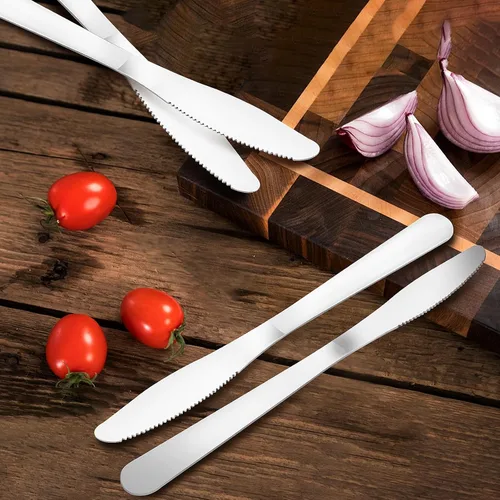 Miniatura 6 de 150 cuchillos de cena, cuchillo de mantequilla a granel de 8.3 pulgadas, cuchillos de acero inoxidable, cubiertos para mesa, hogar, restaurante