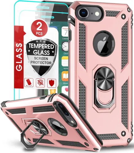Miniatura 13 de Funda LeYi para iPhone 6S/6, funda para iPhone 7, funda para iPhone 8, armadura de grado militar de doble capa con soporte giratorio de 360 grados