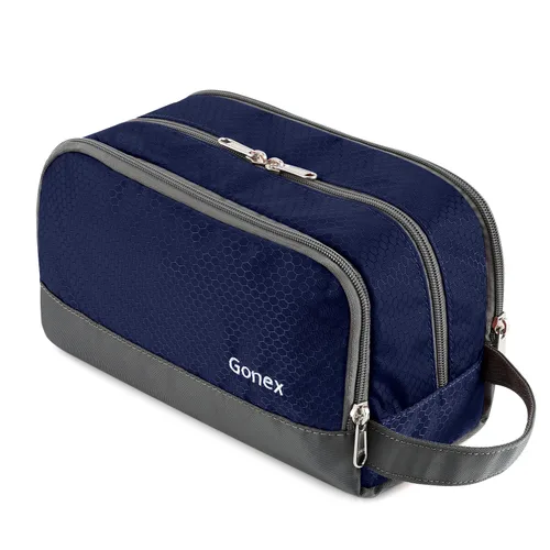 Miniatura 12 de Gonex Neceser de viaje de nailon, bolsa de afeitado, organizador de artículos de tocador, Verde
