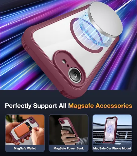 Miniatura 236 de Diaclara Funda diseñada para iPhone 16, mejorada [protección completa de la cámara], carcasa resistente de cuerpo completo con protector de pantalla