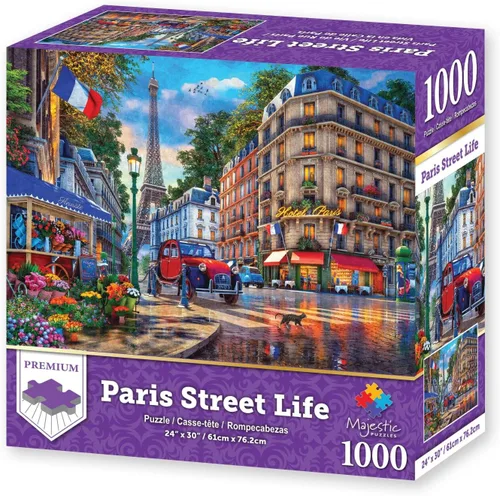 Miniatura 2 de Majestic by Springbok - Rompecabezas de 1000 piezas con diseño de vida callejera de París, fabricado en Estados Unidos, caja compacta