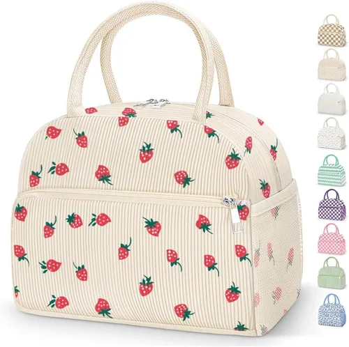 Miniatura 26 de Coobiiya Lonchera térmica de 12 litros para mujeres y hombres, lonchera de pana reutilizable, lonchera de gran capacidad con forro resistente a fugas