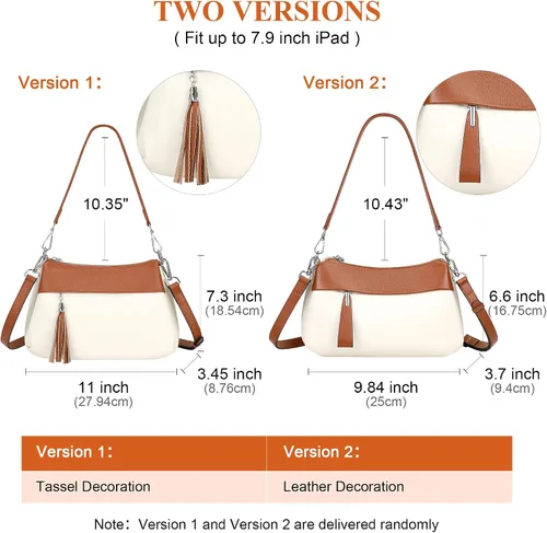 Miniatura 43 de Over Earth Genuine Leather Crossbody Bags for Women Small Hobo Handbags Shoulder Purses with 2 Detachable Straps