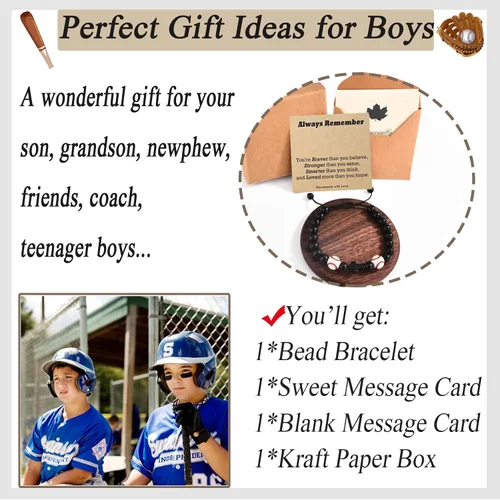 Miniatura 6 de Regalos de Baloncesto Fútbol Béisbol Fútbol Americano para Chicos Adolescentes, Pulseras para Chicos Ideas de Regalos para Cumpleaños/San