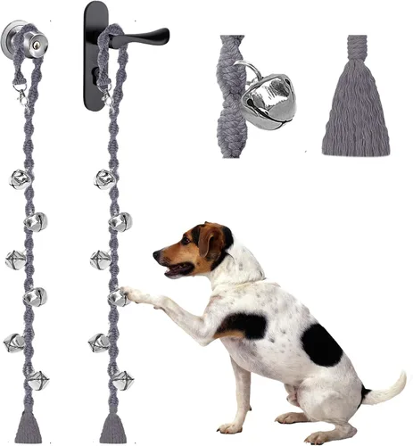 Miniatura 20 de Campanas de Perro para Salir al Aire Libre y Entrenamiento de Orinal para Cachorros, Campana de Puerta de Perro Ajustable para Ir al Baño, Hecho a