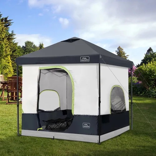 Miniatura 6 de KAMPKEEPER Tienda de campaña para 6 personas, tienda de campaña desplegable de 10 x 10 pies con tienda interior de campamento, convierte el toldo