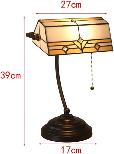 Miniatura 2 de Baroque Stained Glass Deskp with Pull Cswitch Style Bankerp for Liviroom Office Bedroom Antzinc Base Traditional Tablep for Bedside or Desk Use/I