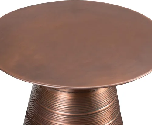 Miniatura 6 de SIMPLIHOME Sheridan - Mesa auxiliar redonda de metal sólido de 18 pulgadas de ancho x 20 pulgadas de alto en cobre envejecido, mesa decorativa