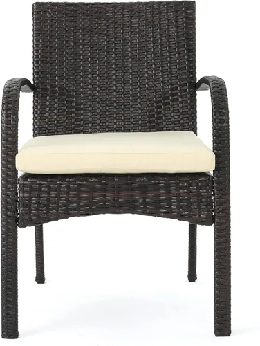 Miniatura 6 de Christopher Knight Home PE Wicker Dining Chairs Set of 2, Outdoor Patio Chairs with Removable Cushion, Poolside Dining Furniture, Aluminum Frame