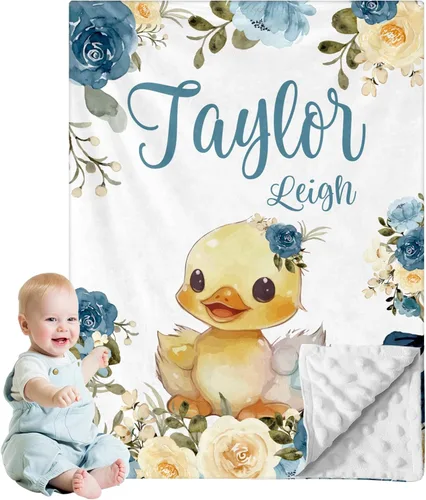 Miniatura 9 de Manta de bebé personalizada para niños, nombre personalizado con diseños de ratón, franela suave con respaldo de puntos de doble capa, manta 19 Ratón