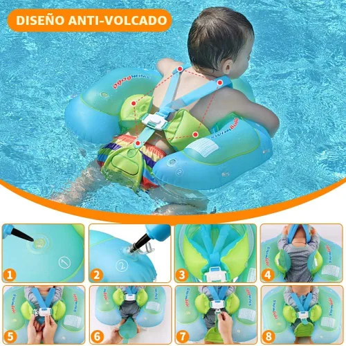 Miniatura 6 de Baby Swimming Float Kids Inflatable Swim Ring with Safety Support Bottom Swimming Pool Accessories for 3-36 Months