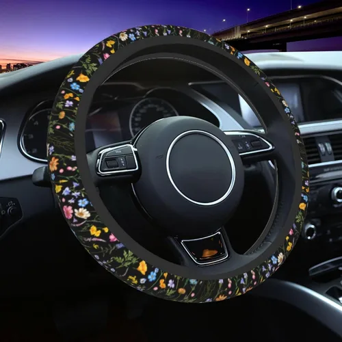 Miniatura 29 de Funda para volante MINIOZE de ojos malvados azules con luna mágica, accesorios para automóvil, linda para mujeres y niñas, universal de 15 pulgadas