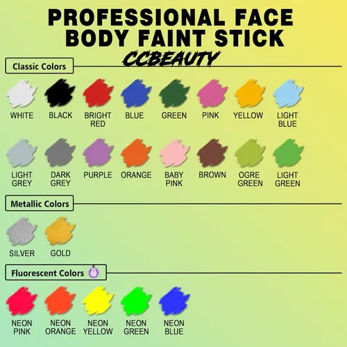 Miniatura 6 de CCbeauty Barra de pintura facial dorada, kit de pintura facial metálica, base de maquillaje SFX de cobertura completa, pintura corporal profesional