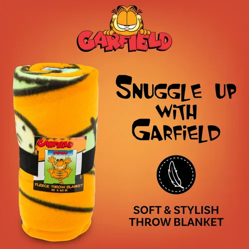 Miniatura 4 de Silver Buffalo Garfield Hanging On - Manta de forro polar de 45 x 60 pulgadas, suave y acogedora, 180 GSM Garfield colgando