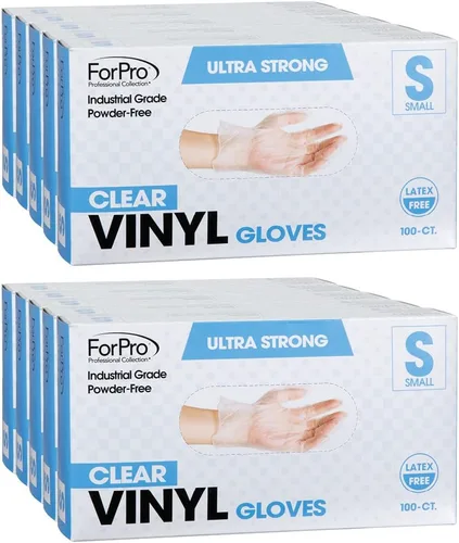 Miniatura 11 de ForPro Disposable Vinyl Gloves, Industrial Grade, Powder & Latex Free, Non-Sterile, Food Safe, 2.75 Mil Palm, 3.9 Mil Fingers Negro