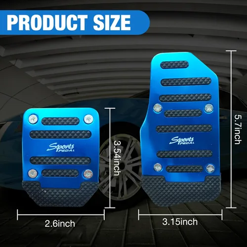 Miniatura 2 de Pack-3 Juego de almohadillas antideslizantes para pedal de automóvil, fundas para pedal de acelerador, protectores de pedal de freno de automóvil