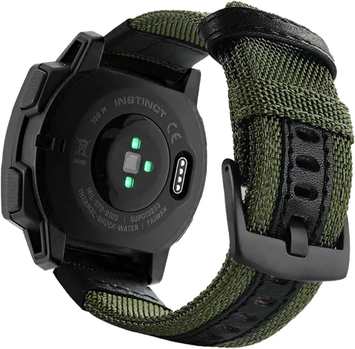 Miniatura 10 de Abanen Correas de reloj de nailon estilo militar de 0.866 in para Garmin Instinct 3 1.772 in/Instinct 2 Solar, tela tejida duradera correa