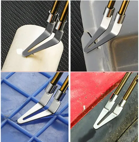 Miniatura 9 de Paquete de 6 puntas de soldadura de plástico para soldadura de plástico, kit de reparación de parachoques de automóvil, pistola de soldadura