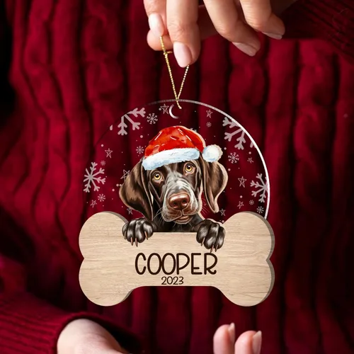 Miniatura 85 de Nazenti American Pit Bull Terrier Adorno de Navidad, adorno de perro fotográfico, adorno de perro personalizado, adornos de fotos de madera