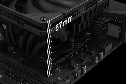 Miniatura 3 de ID-COOLING IS-67-XT Negro Enfriador de CPU de Bajo Perfil de 67mm de Altura 6 Tubos de Calor Enfriador de Aire de CPU para HTPCs, ITX