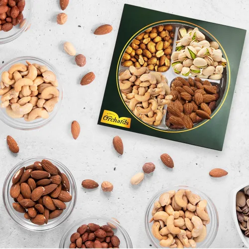 Miniatura 7 de Cesta de regalo de frutos secos de la colección Gourmet Cravings, aperitivos kosher saludables, caja mixta de frutos secos premium bandeja de ramo