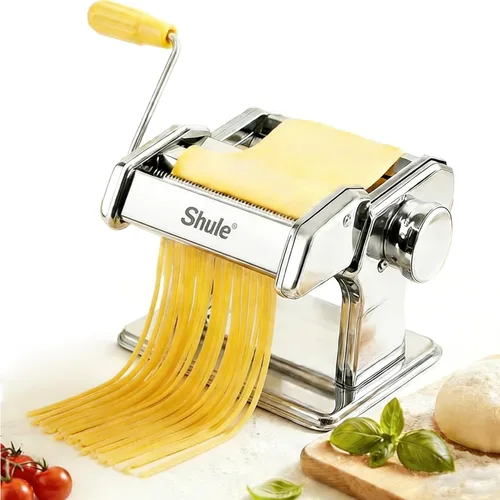 Máquina manual para hacer pasta, rodillo y cortador de pasta con 7 ajustes de grosor ajustables, máquina de fideos de acero inoxidable con mango y