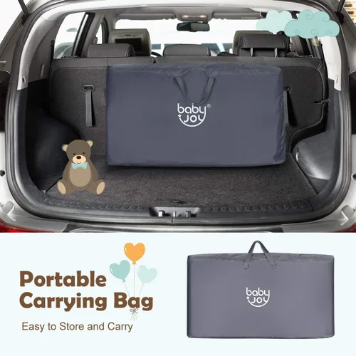 Miniatura 8 de BABY JOY Cuna de noche para bebé, cuna portátil de viaje con bolsa de transporte, cuna para recién nacidos para bebés, cuna para niños con colchón