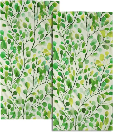 Miniatura 12 de Juego de 2 toallas de mano para el 4 de julio, 14 x 28 pulgadas, diseño patriótico de hojas florales rojas y azules, absorbentes y suaves