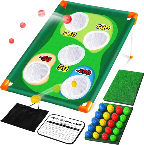 Miniatura 8 de TOY Life Juego de Cornhole de Golf Juego de Golf Corn Hole Set Juego de Golf Chipping para Adultos y Niños Juego de Golf de Patio Trasero Juego