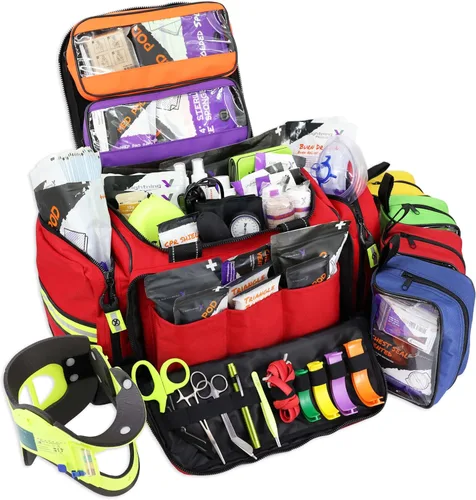 Lightning X - Bolsa de trauma EMT extra grande para médico de primera respuesta equipada con kit de llenado C, color rojo