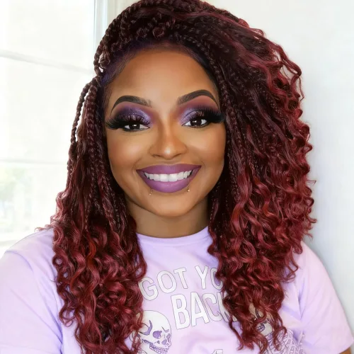 Miniatura 31 de Goddess Box Braids 1B3330 - Trenzas de ganchillo bohemias de 10 pulgadas para mujeres negras, paquete de 7 paquetes de trenzas bohemias preenlazadas