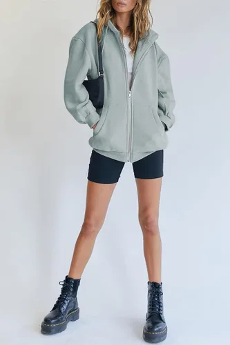 Miniatura 4 de Trendy Queen - Sudaderas con capucha Y2K con cremallera para mujer, de manga larga, para otoño, de gran tamaño, casual, con bolsillo