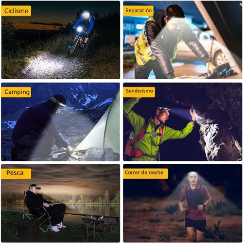 Miniatura 8 de Headlamp Rechargeable, 230° Wide Beam Head Lamp LED with Motion Sensor for Adults - Camping Accessories Gear, Waterproof Head Light Flashlight for