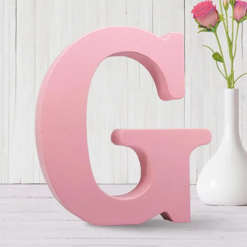 Miniatura 10 de AOCEAN Letras de madera rosa de 6 pulgadas sin terminar Letras de madera para pared MAGA Letras de madera decorativas de pie Tablero de letras