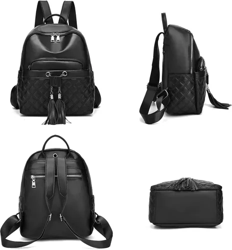 Miniatura 3 de I IHAYNER Mochila de moda para niñas, mini mochila para adolescentes, mochila de viaje multiusos con borla de dije