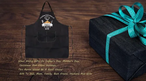 Miniatura 9 de VAMSII Delantal de parrilla de Papa Everything Tastes Better Off Papa's Grill Delantal divertido regalo para amantes de la parrilla, delantal de chef