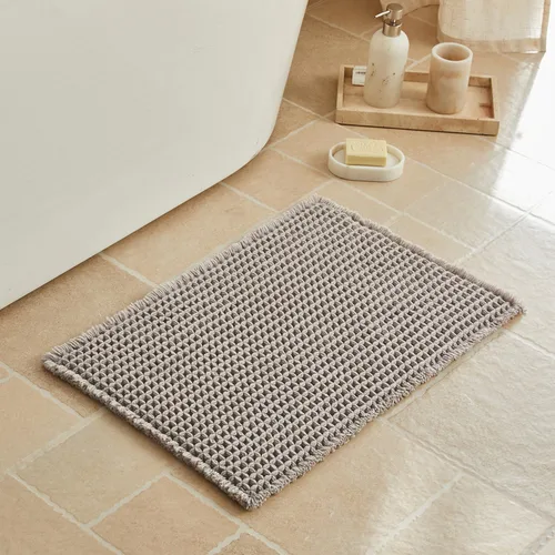 Miniatura 50 de Triohero Tapete de baño con diseño de gofre, tapete de baño pequeño y bohemio, antideslizante, lavable, ultra suave, súper absorbente, de secado
