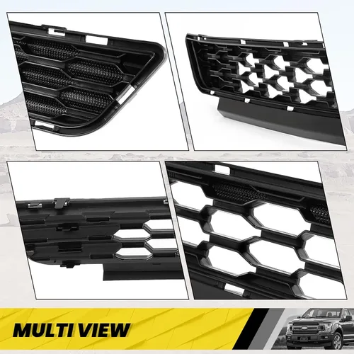 Miniatura 5 de KUAFU Rejilla delantera inferior del radiador compatible con Ford Mustang 2015-2017 Reemplazo para FR3Z-17K945-BA de plástico ABS negro