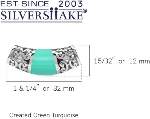 Miniatura 19 de Silvershake Colgante de diapositiva con incrustaciones de filigrana de plata de ley 925 chapada en oro blanco