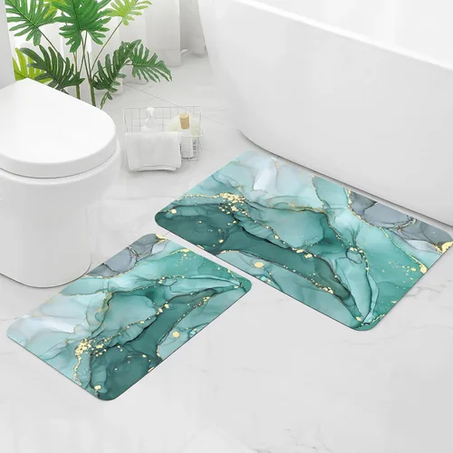 Miniatura 24 de Gibelle Alfombra de baño súper absorbente, de secado rápido, delgada, para debajo de la puerta, antideslizante, parte trasera de goma, para frente