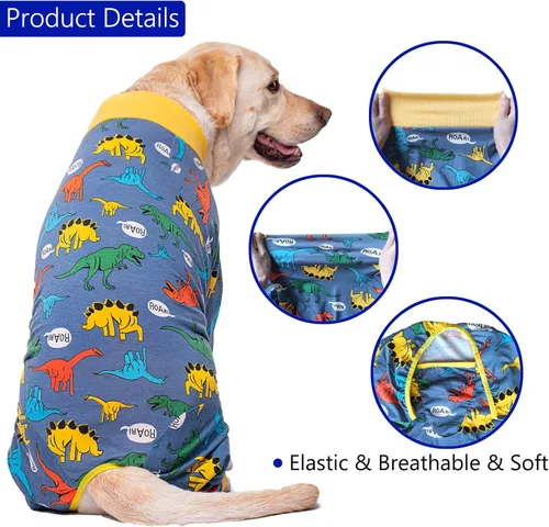 Miniatura 3 de kzrfojy Traje de Recuperación para Perros Después de Cirugía Hembra Macho Perro Mediano Grande Castración Esterilización Enterizo para Muda Prevenir