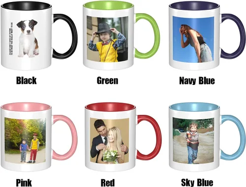 Miniatura 7 de Tazas de café con foto personalizadas, 11 onzas, tazas personalizadas con nombre de imagen/texto, regalos personalizados para el día de San Negro