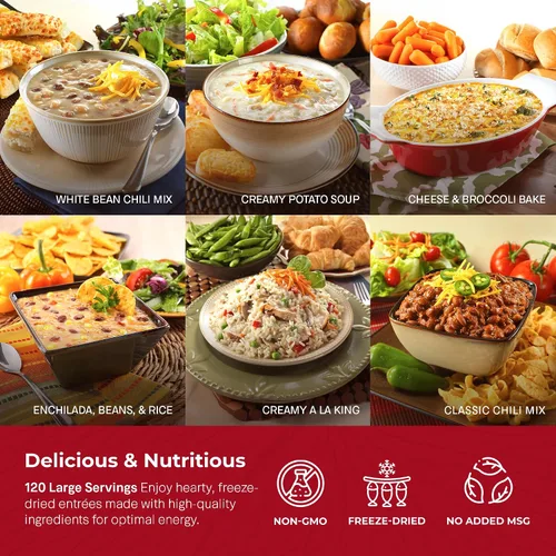 Miniatura 7 de Legacy Food Storage - Cubo de 120 porciones sin gluten, suministro de alimentos de emergencia, 46,200 calorías totales, 120 porciones grandes