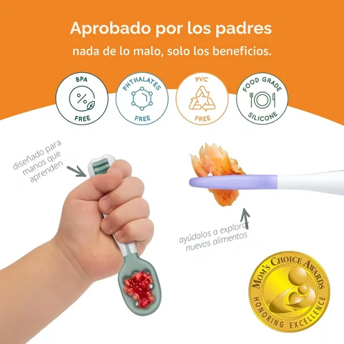 Miniatura 7 de NumNum Juego de Cucharas para Bebé, Baby Essentials Pre-Cuchara GOOtensils para 6+ Meses, Cucharas de Autoalimentación de Primera Etapa para Destete